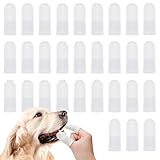 KEYRI 30 Stück Fingerförmige Hundezahnbürste 360° Pets Zähne Reinigung Zahnpflege Zahnreinigung Anti-Plaque Haustierzahnbürste Pet Finger Zahnbürste für Hunde (Weiß, Einheitsgröße)