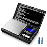 Zeawavsl Digitale Präzisionswaage, Präzisionswaage und Miniwaage – 500 g x 0,01 g tragbare Präzisionswaage mit Tara-Funktion, LCD-Display, Batterien im Lieferumfang enthalten