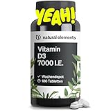 Vitamin D3 7000 I.E. – 180 Tabletten – das Sonnenvitamin als Wochendepot – hochdosiert, ohne unnötige Zusätze – in Deutschland produziert & laborgeprüft