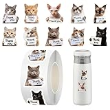 Süße Katzen Sticker Rolle | 500 Stück Dankeschön Wasserdicht Dekoration | Kofferaufkleber,Für Gepäck Handy Umschlag Klassenzimmer Partygeschenke Kleinunternehmen Verpackung Laptop