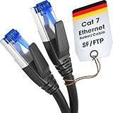 KabelDirekt – Cat 7 Netzwerkkabel, bruchfest konstruiert – 10 m – 10 Gigabit Lan Kabel & Ethernet Kabel (Patchkabel geeignet für Highspeed Netzwerke, Gaming, Switch, Router, PC und Modem, RJ45)