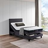 De RUCCI Motorbett Boxspringbett mit elektrischer Verstellung Taschenfederkernmatratze Modell 209E Riva Bestes Preis-Leistungs-Verhältnis, Zwei Jahre Garantie auf den Bettmotor