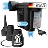 PoolBear | 2in1 Elektrische Luftpumpe | Elektro-Luftpumpen für Pool, Luftmatratze, Schlauchboot & Pool Mattress | Electric Air Pump mit 3 Aufsätzen