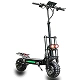 HWWH Escooter Roller E Scooter Erwachsene Klappbar Offroad Elektroroller Gasgriff Doppelmotor 11 Zoll Offroad-Reifen Doppelaufhängung 60 V 40Ah Lithiumbatterie