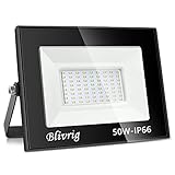 Blivrig LED Strahler Außen 50W Warmweiss, Fluter Aussen, Superhell 5000LM Flutlicht, Aussenstrahler IP66 Wasserdicht, 3000K Außenstrahler, Warm Scheinwerfer, für Garten, Garage, Hof (Warmweiß, 50W)