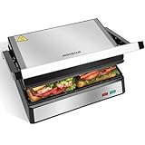 Aigostar Hett pro - Kontaktgrill für Sandwiches, Steak und als Panini Grill, Sandwichmaker mit Antihaftbeschichtung, 1500W Panini Grill mit Abnehmbare Ölsammelbox, 180º Öffnung.