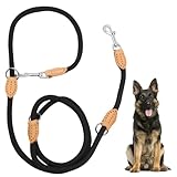 Rierousy 2.1m Hundeleine Verstellbar, Nylon Leine Hund mit 2 Karabiner, Führleine Hund, Multifunktionsleine Doppelleine für Mittelgroße & Große Hunde