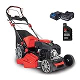 Scheppach Benzin Rasenmäher MS225-56E mit E-Start | Radantrieb | 6PS | 56 cm Schnittbreite | 7-fache Schnitthöhenverstellung | 65 Liter Fangkorb | Reinigungsfunktion | Mulchfunktion | inkl. Motoröl