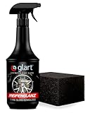 Glart Reifenglanz Reifenglanzspray - Tire Shine, Reifen Schwarz, für matten Seidenglanz - 1000ml Reifenpflege Auto inkl. Auftragsschwamm für Reifen Glanz & Profi Autopflege - Gummi Pflegemittel Auto