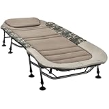 Anglerliege XL bis 150kg Fort Knox Karpfenliege X-Pro Camo Angelliege Bedchair Gartenliege Liege 8-Bein Gästebett Camping, aus Aluminium, Olivgrün