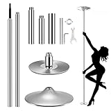 Pole Dance Tanzstange, 45 mm Durchmesser Einstellbare Länge Professional Stangentanz Set, Tragbar Abnehmbar Tabledance Strip Stange mit Statisch + Spinning-Funktion Roluck…