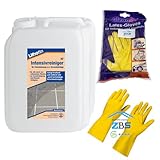 zbs24 Lithofin KF Intensivreiniger, Grundreiniger und regelmäßiger Unterhaltsreiniger, stark beanspruchter Flächen aus keramischen Fliesen und Feinsteinzeug, inkl. Latex Handschuhe Gr. 8 (5 Liter)