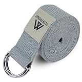 Flintronic Yogagurt, Yoga Gurt, 1 Stück 2,5 m Yoga Strap, Stretching Yoga Band mit D-Ring, 100% Baumwolle, Yoga-Zubehör, Fitness Stretchgurt für Anfänger und Fortgeschrittene für Yoga, Pilates