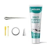 Mollor Sanitär-Silikon Grau, 150g - Profi-Dichtstoff für Küche & Bad, Wasserfest & Temperaturbeständig - Geruchsneutraler Silikon-Kaugummi für Arbeitsplatte, Spülmaschine, Fliesen & Fugen