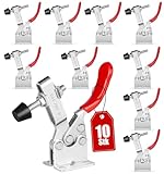 GH-201-B Kniehebelspanner Schnellspanner 10 Stück, 90KG Kapazität Horizontal Verstellbare Schnellverschlüsse für Schweißen Maschinenbetrieb Zimmerei, Quick Release Clamp Metall Horizontal Toggle Clamp