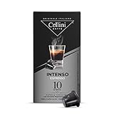 Kaffee Cellini Nespresso kompatible Kapseln - Intenso 100pcs | Nespresso kompatible Kaffeekapseln mit fruchtigen Noten und gut definierten Geschmack | Nespresso kompatible Kapseln