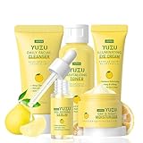 ARCHIDATE Gesichtspflege Set Damen - 5PCS Yuzu Kosmetik Beauty Set Frauen - Geschenkset Teenager Mädchen - Hautpflegeset Feuchtigkeit Hautpflege Sets - Beauty-geschenksets für Haut Reinigung & Pflege