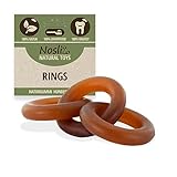 Nosli Natural Toys Rings für Hunde • Premium Beißring aus 100% Naturkautschuk ohne Farbstoffe • Kauspielzeug für Hunde • Robustes Hundespielzeug für kleine & große Hunde • Gummiring Hund