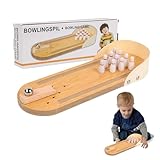 Bavooty Kegelspiel,Bowlingkugel,Bowling Set mit 10 Pins,Bowling Kugeln,Tischbowling,Mini Desktop Bowling,Bowlingkugel Hölzernen Desktop,Erwachsene