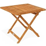 Casaria® Gartentisch Balkontisch Wetterfest Klappbar Holz 70x70cm 80kg Belastbarkeit Balkon Garten Terrasse Tisch Klapptisch Pflanztisch Akazie Braun
