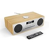 Majority Oakington DAB/DAB+/UKW-Digitalradio – CD-Player – Bluetooth – Stereo-Lautsprechersystem – Fernbedienung – Dualer USB-Eingang/Aufladen – AUX- und USB-Anschluss (Oak)