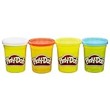 Hasbro Play-Doh-Set 4er Pack Grundfarben Knetmasse, Modelliermasse für fantasievolles und kreatives Spielen, Kunstzubehör für Kinder ab 2 Jahren, in den Farben blau, gelb, rot und weiß