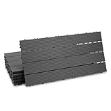 Fiqops 60 Stück WPC Terrassenfliesen, 30x60 cm Balkon...