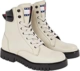 Tommy Jeans Damen TJW LACE UP Boot EN0EN02314 Mittelhohe Stiefel, Beige, 37 EU