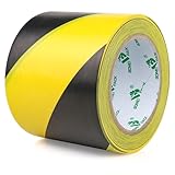BOMEI PACK Warnklebeband Gelb Schwarz Warnband Gefahr Warnung PVC Für Bodenkennzeichnungen 33m (100mmx33m)