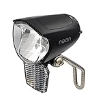 nean LED 70 LUX Dynamo Fahrradlicht mit Lichtautomatik Standlicht und StVZO, Fahrradlampe, Fahrrad Frontlicht, Fahrradleuchte vorne, Scheinwerfer mit Aluminium-Kühlplatte, schwarz