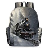 OMFUNS Vintage Zug Kinder Rucksack für Jungen Mädchen Lokomotive Transport Vorschule Kleinkind Rucksack Kindergarten Kindergarten Büchertasche Reise Kinder Schultasche, Zug