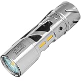 LOOP GEAR SK03 Wiederaufladbare LED-Taschenlampe, AA batteriebetrieben, seitliches Licht mit Diffusoren, 1000 hohe Lumen, 10 Lichtmodi, IP65 wasserdicht, superhelle Camping-Taschenlampe