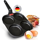 endusor Spiegeleipfanne induktionsgeeignet (21cm) - Eierpfanne & Pancake Pfanne mit Antihaft-Beschichtung für Induktion Gas Ceran Elektro | Egg Pan Augenpfanne für Spiegelei Ei Pancakes