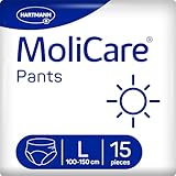 MoliCare® Pants Day - Inkontinenzhosen bei mittlerer Blasenschwäche am Tag für Frauen und Männer | zuverlässig & diskret | Größe L (100-150cm Hüftumfang), 15 Stück