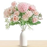 Ewige Rose Künstlicher Blumenstrauß zum Muttertag – Mischung aus Rosen, Nelken & Pfingstrosen, realistische Kunstblumen, langlebig & pflegeleicht Geschenke an Mama (B)