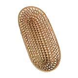 DONFAMDS 1 Stück Besteck Aufbewahrungskorb rostfrei Gewebte Schlüssel schlank Weiden storage boxes aufbwahrungs-box aufbewarboxen cutlery organizer Besteckbehälter Brotkorb hölzern Yellow