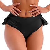 Damen Yoga Shorts Hoher Taille Rüschen Sexy Shorts Bühne Pole Dance Mini Hotpants Jogging Gym Workout Hipster Rave Outfits (DE/NL/SE/PL, Alphanumerisch, Einheitsgröße, Regular, Regular, Schwarz)