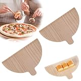 ZOUBAOQ Pizzaschieber aus Holz mit Griff, halbrundes Backwerkzeug, Pizzaschaufel, Spatel, Schneidebrett zum Backen von hausgemachter Pizza, Brot und Käse, Serviertablett, 2 Stück