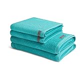Ross - Selection - Organic Cotton - 2 X Handtuch 2 X Duschtuch - im Set (4er Set Türkis)