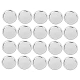 ULTECHNOVO 2 Sätze Metallabdeckblatt Normale Konservendeckel Schüttgut Mit Ersatzdeckel Kappe Dichtungen Abdeckungen Sichern Food -jar -dichtungen Deckel Einmachen Eisen Silber 20 Stück * 2