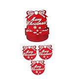 VALICLUD 12 Stück Filz Untersetzer Weihnachten Strapazierfähige Tassenmatte mit Rotem Weißem Muster Kompakte Schüssel und Becherunterlage für Weihnachtsdeko