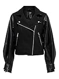 ONLY Damen Onlemma Nu Mix Biker Otw Denim Jacket, Schwarz, L EU