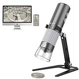 Cainda 4K 3840x2160p WiFi Digitalmikroskop für iPhone Android Telefon und Windows Mac PC, drahtlose Handmikroskop Kamera, tragbares Mikroskop mit Metallständer für Erwachsene und Kinder