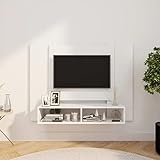 DCRAF Möbelset Wandschrank TV-Schrank weiß 120x23,5x90cm Engineered Holz
