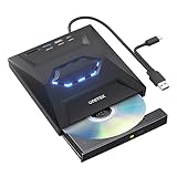 UNITEK Externes CD DVD Laufwerk USB 3.0 Typ-C, CD DVD Brenner Externer mit SD/TF Karte Reader und 2 USB Ports, Optical CD-ROM Brenner Laufwerk für Laptop