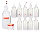 Octopus 10x 500 ml LDPE Plastikflasche Quetschflasche Laborflasche Garnierflasche Kunststoffflasche Spritzflasche mit Dosierspitze bzw. Tropfverschluss für Küche, Labor oder Hobby