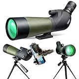 Gosky 20-60x60mm Spektiv, wasserdicht, stoßfest, mit Stativ und Digiscoping Adapter, BAK4 Prismen, für Zielschießen Jagd Vogelbeobachtung Wildlife Scenery