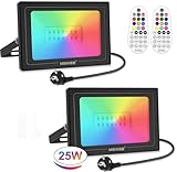 MEIKEE 25W RGB Strahler Mit Fernbedienung 30 Modi 10 Farben...