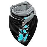 Minying Dreieckstuch für Damen, Dreiecksschal, Warm, Schal, Schal, Damen, Stoff, bedruckt, Weihnachten, Herbst, Winter, Schal, mehrfarbig, elegant, Schal, Multi-16, One size