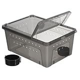 ibasenice Reptilien Terrarium Box Mit Fütterungsbox Teiliges Für Eidechsen Schildkröten Schlangen Und Spinnentiere Langlebig Zu Reinigen Optimaler